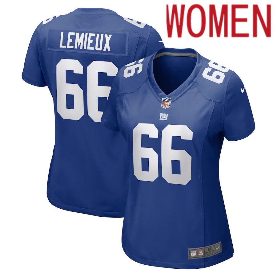 Women New York Giants #66 Shane Lemieux Nike Royal Game NFL Jersey->women nfl jersey->Women Jersey
